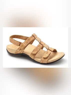 Vionic Amber Adjustable Strappy Sandals Gold Cork Women’s Size 8 NWOT